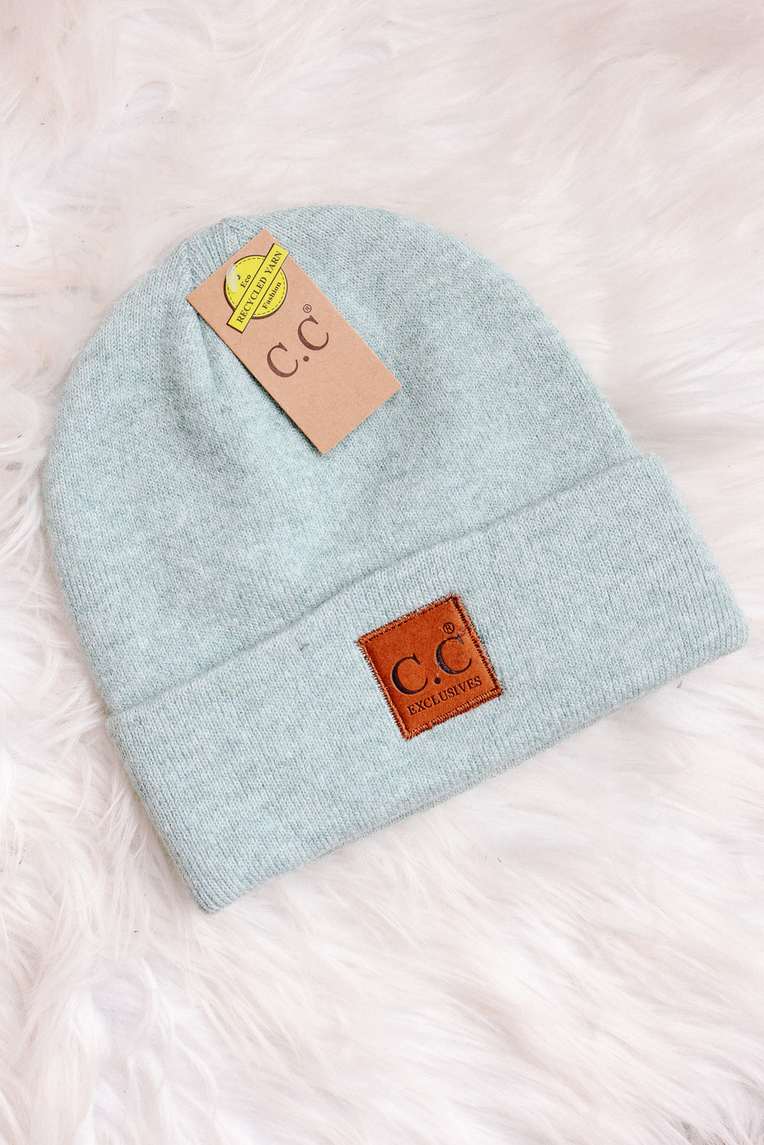 Heather Knit Classic Beanie Hat - Heather Mint
