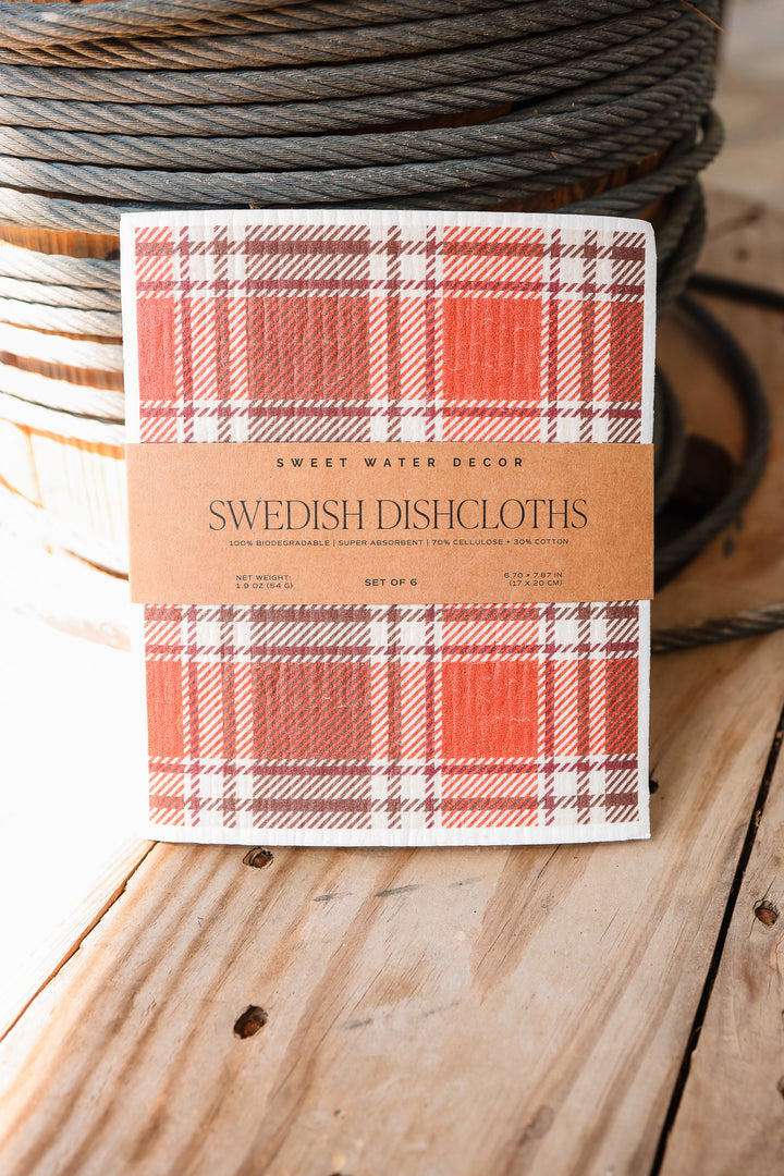Fall Pattern Swedish Dishcloths - Set of 6