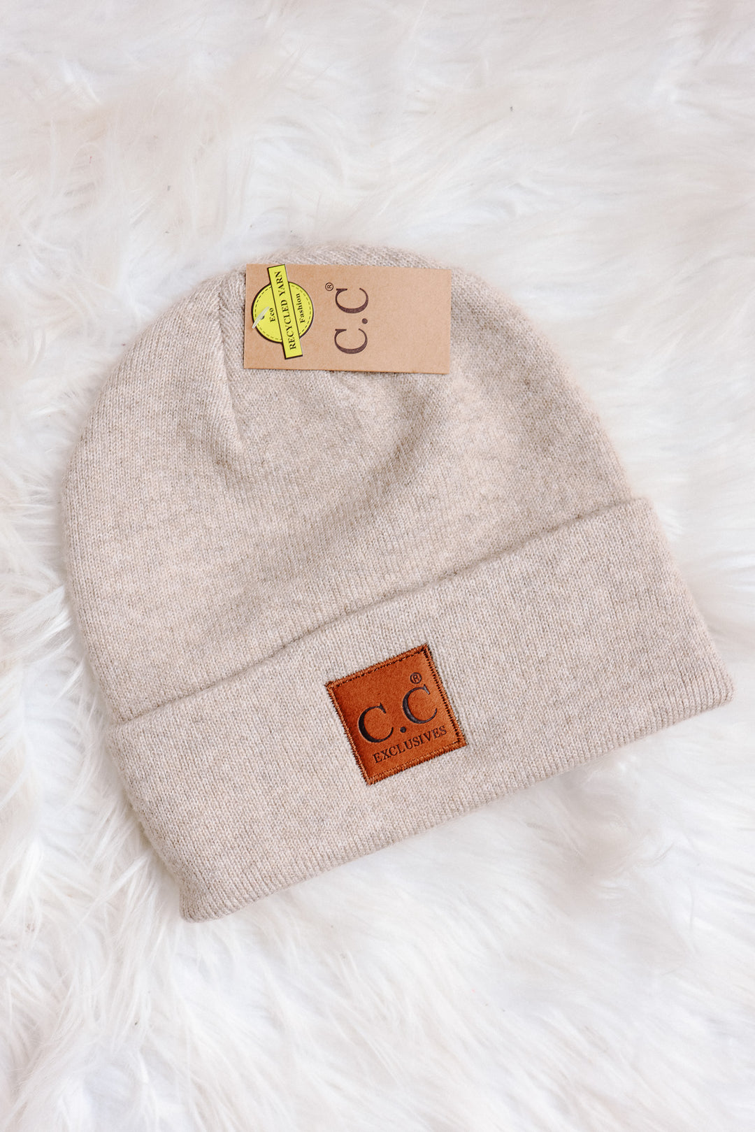 Heather Knit Classic Beanie Hat - Heather Beige
