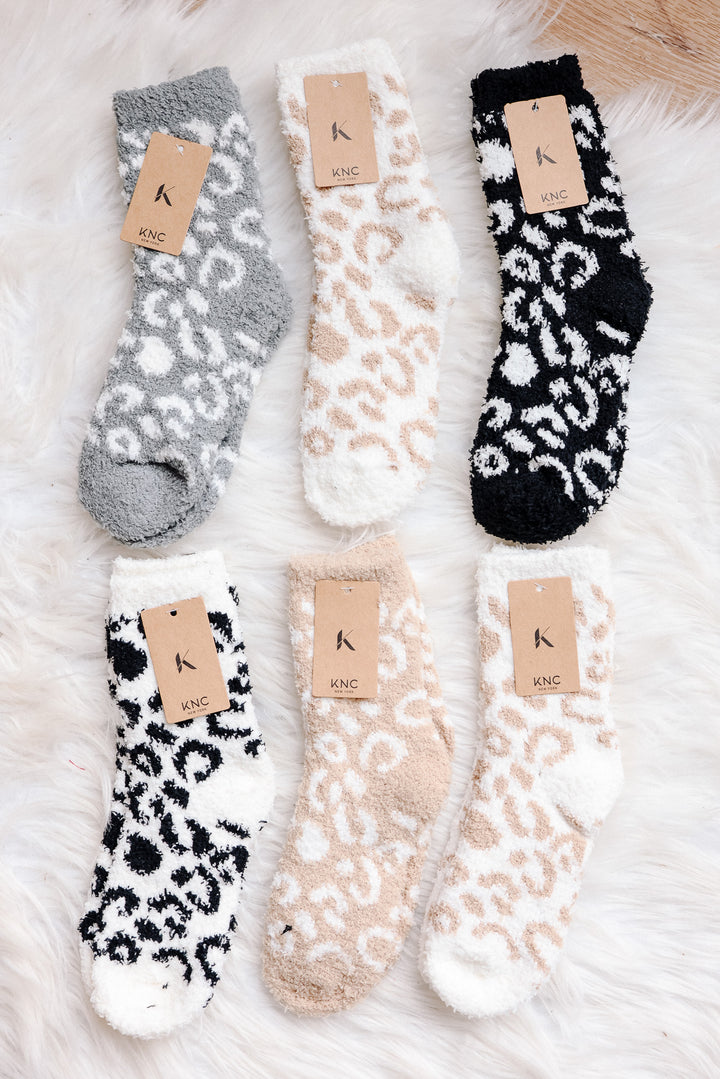 Neutral Leopard Pattern Socks Pack