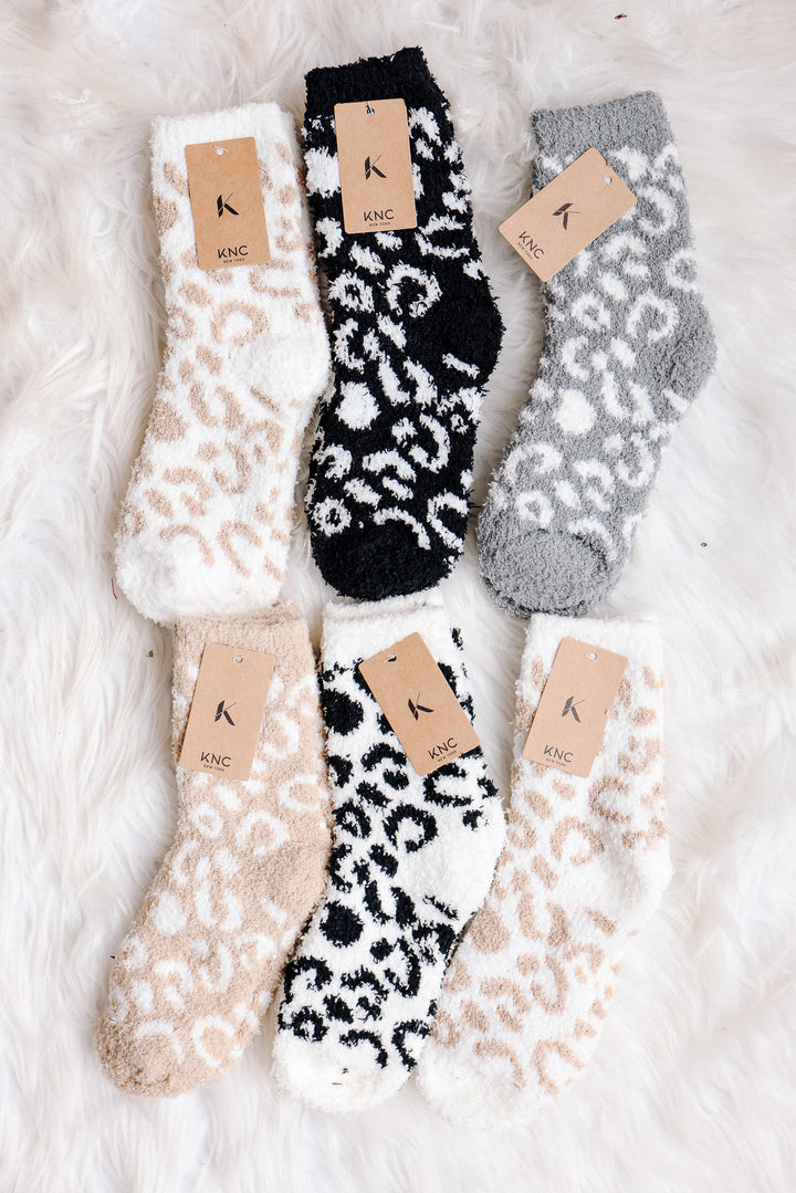 Neutral Leopard Pattern Socks Pack
