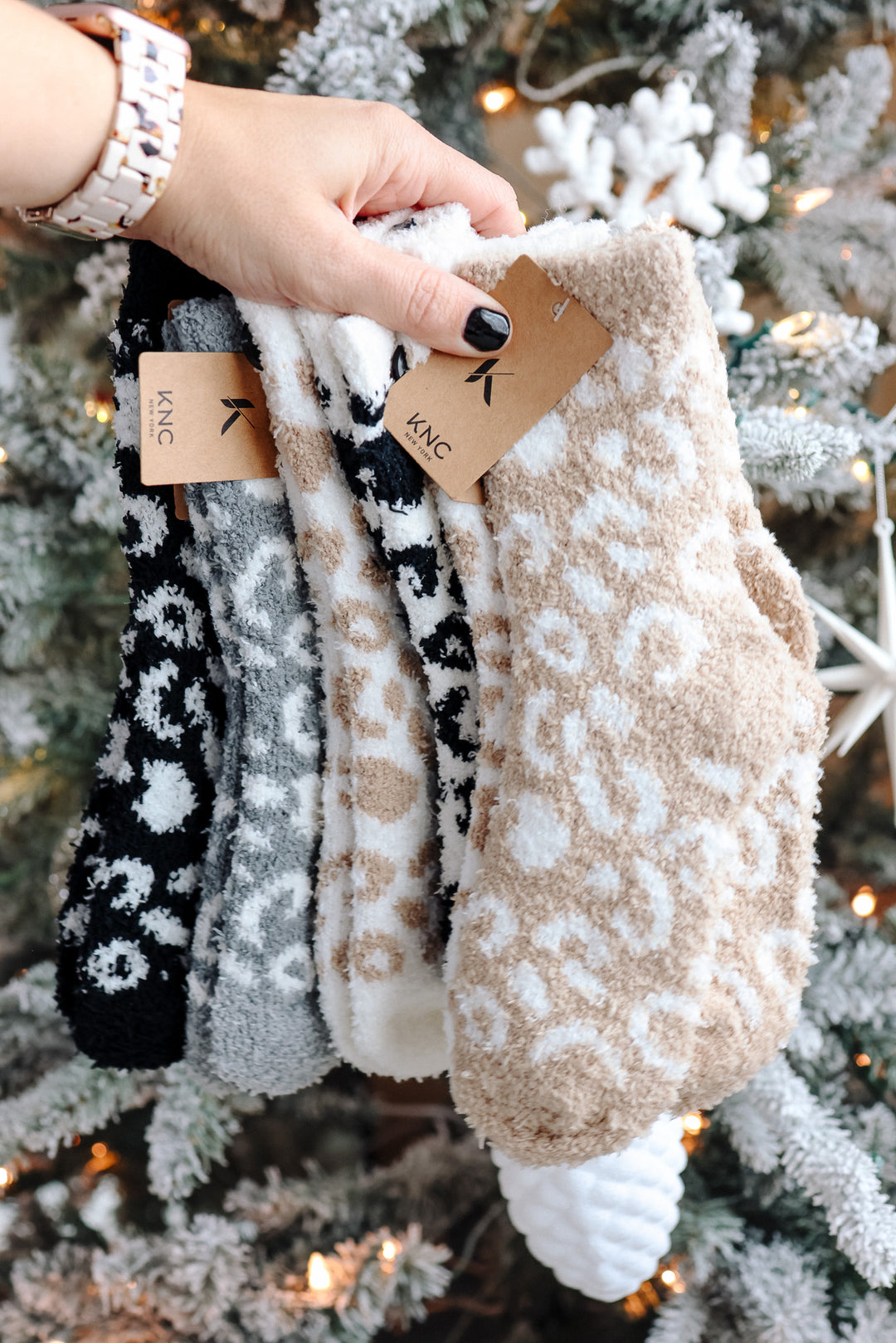 Neutral Leopard Pattern Socks Pack
