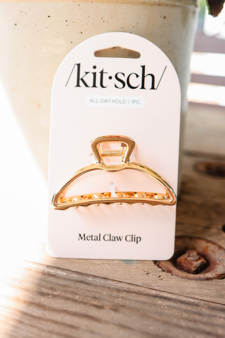 Open Shape Claw Clip - Gold