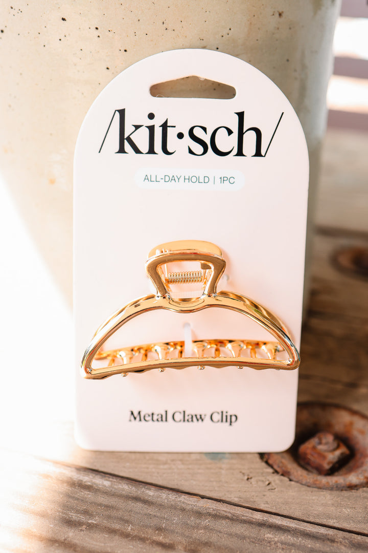 Open Shape Claw Clip - Gold