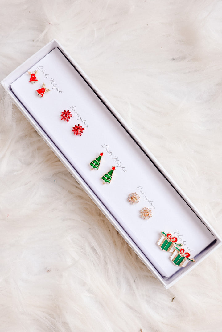 Christmas Tree Stud Earrings Set