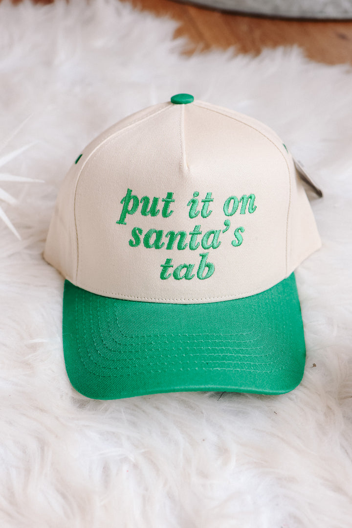 Put It On Santa's Tab Hat - Red & Green