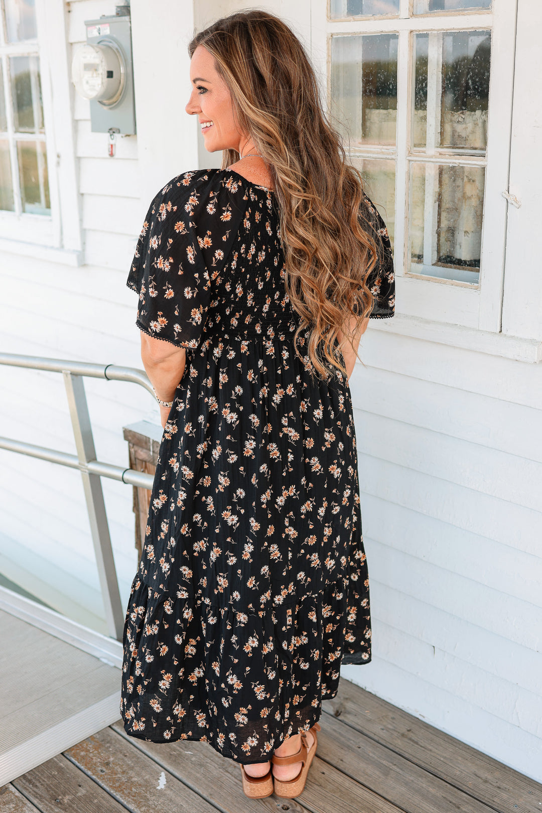 Emily Flutter Sleeve Floral Dress