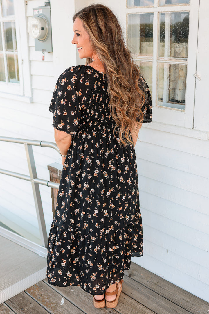 Emily Flutter Sleeve Floral Dress