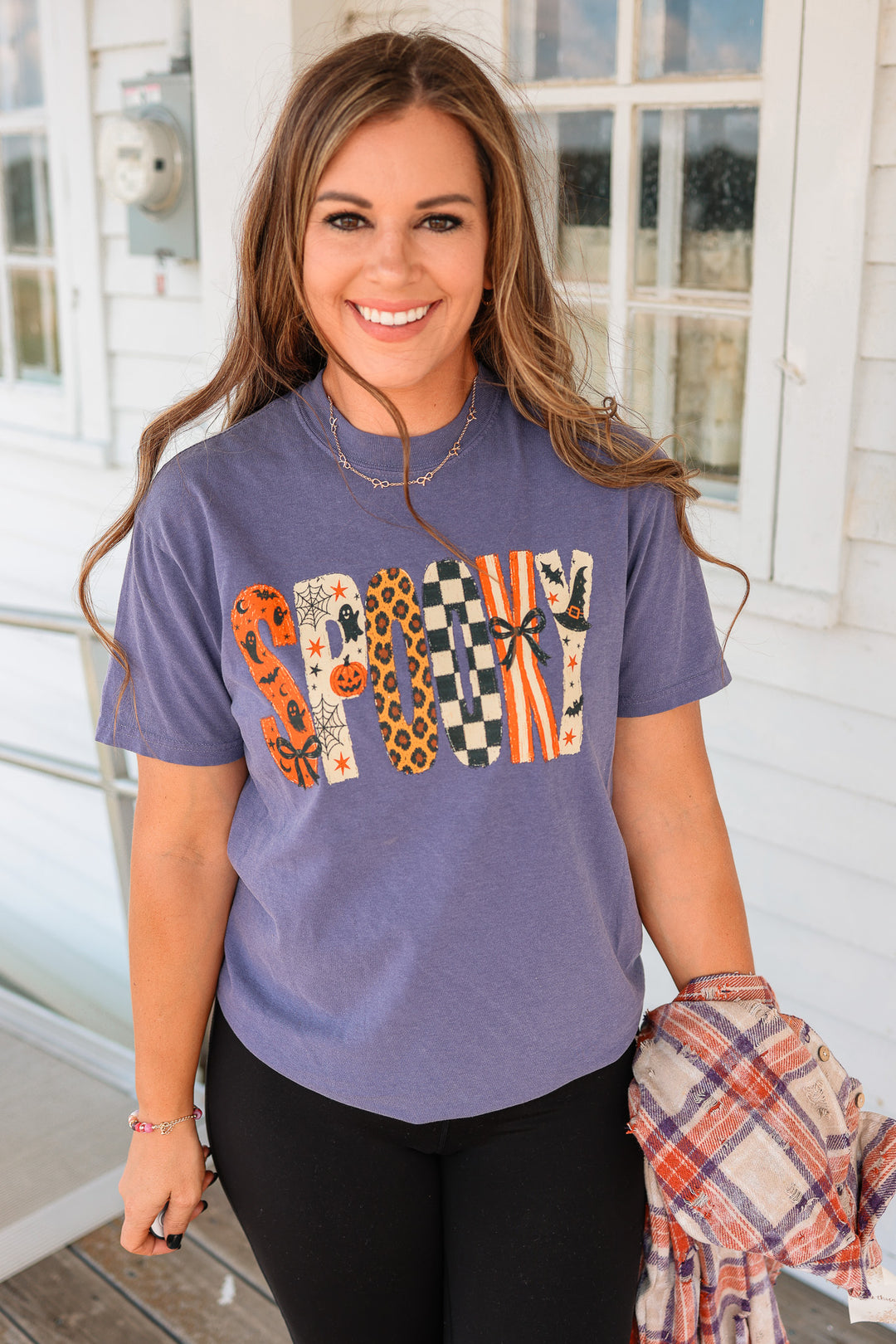 SPOOKY Patterns Graphic Tee - Grape