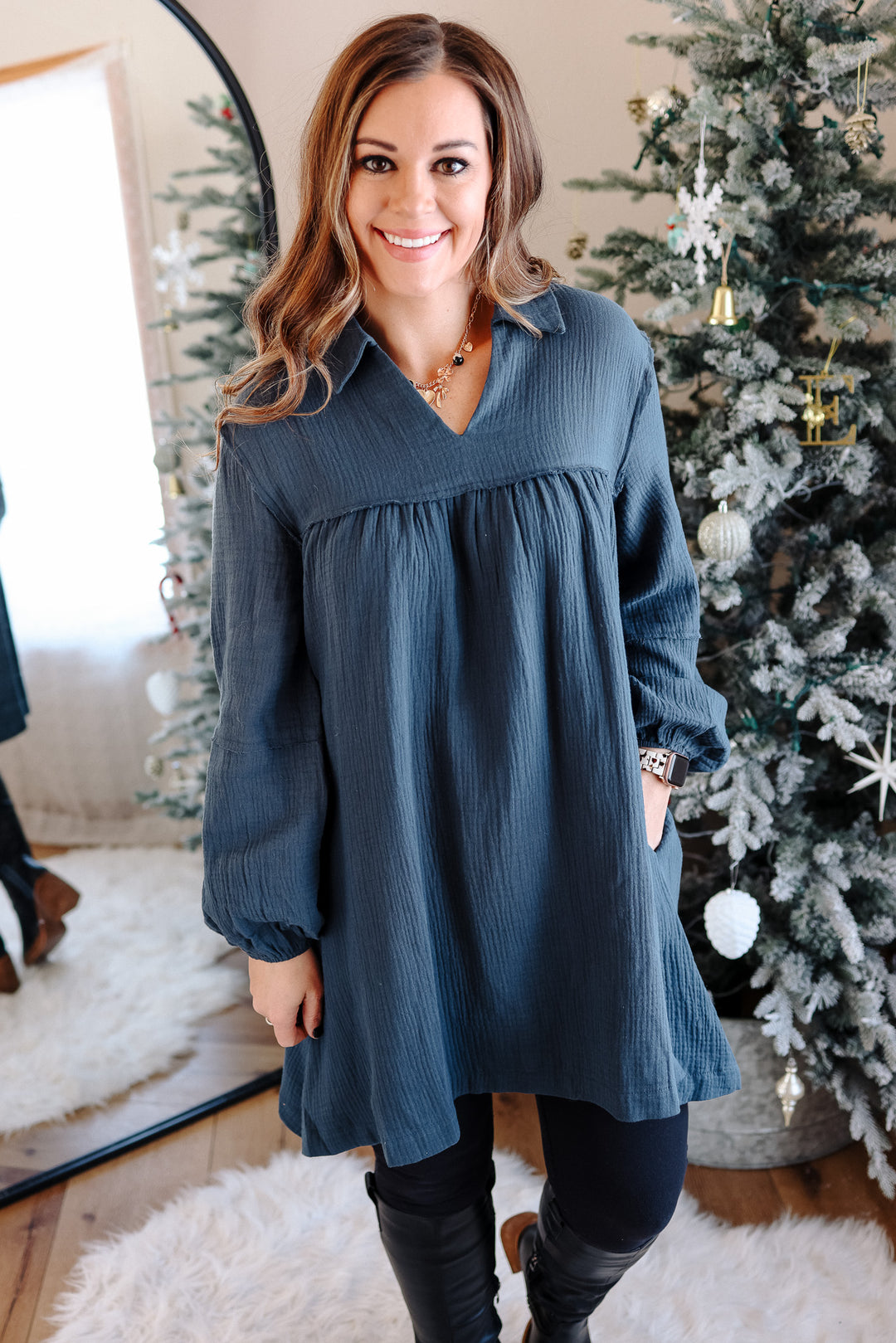 Hollis Collar Babydoll Cotton Dress Aiden & Oak Hollis Collar Babydoll Cotton Dress Aiden & Oak