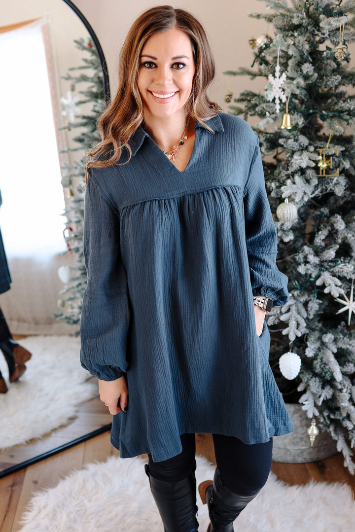 Hollis Collar Babydoll Cotton Dress