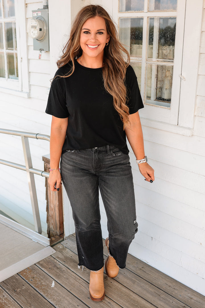 Trish Crop T-Shirt - Black