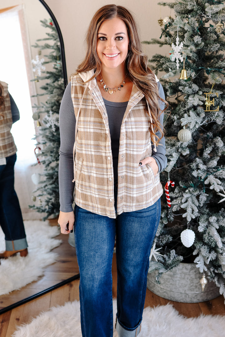 Alyssa Hoodie Plaid Vest