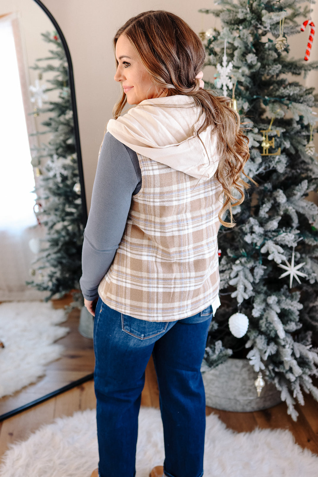 Alyssa Hoodie Plaid Vest