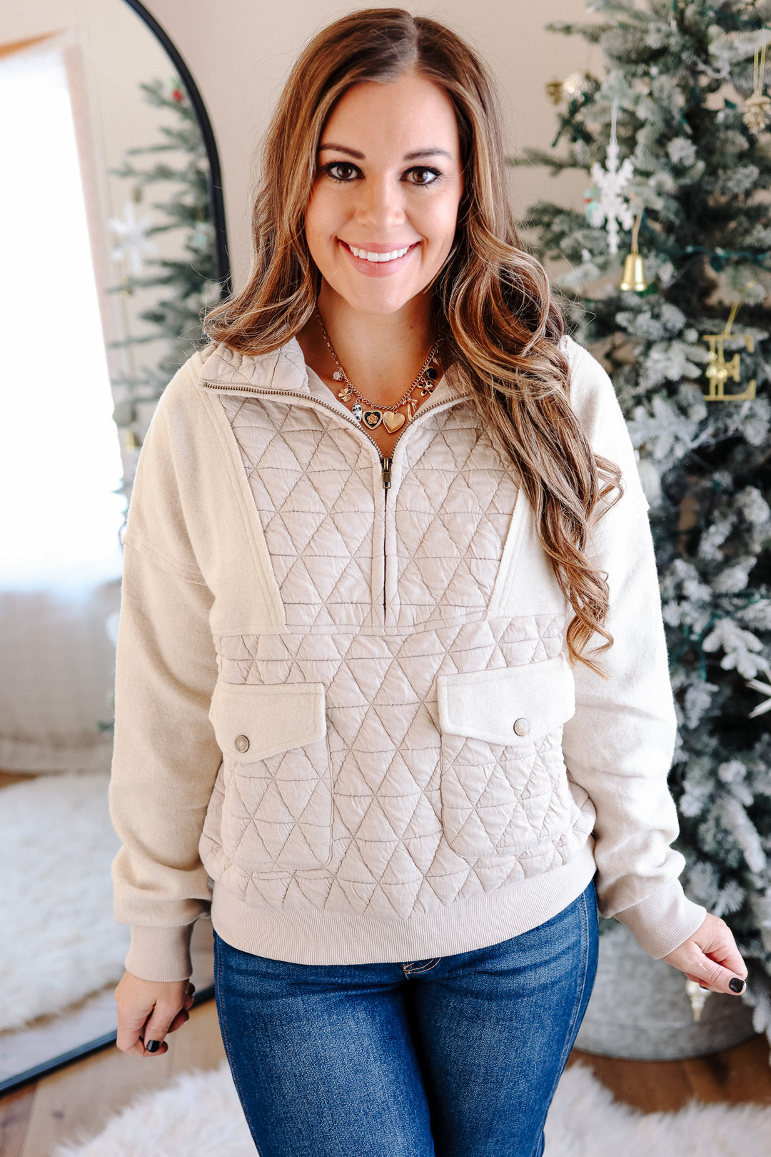 Millie Quilted Half Zip Jacket