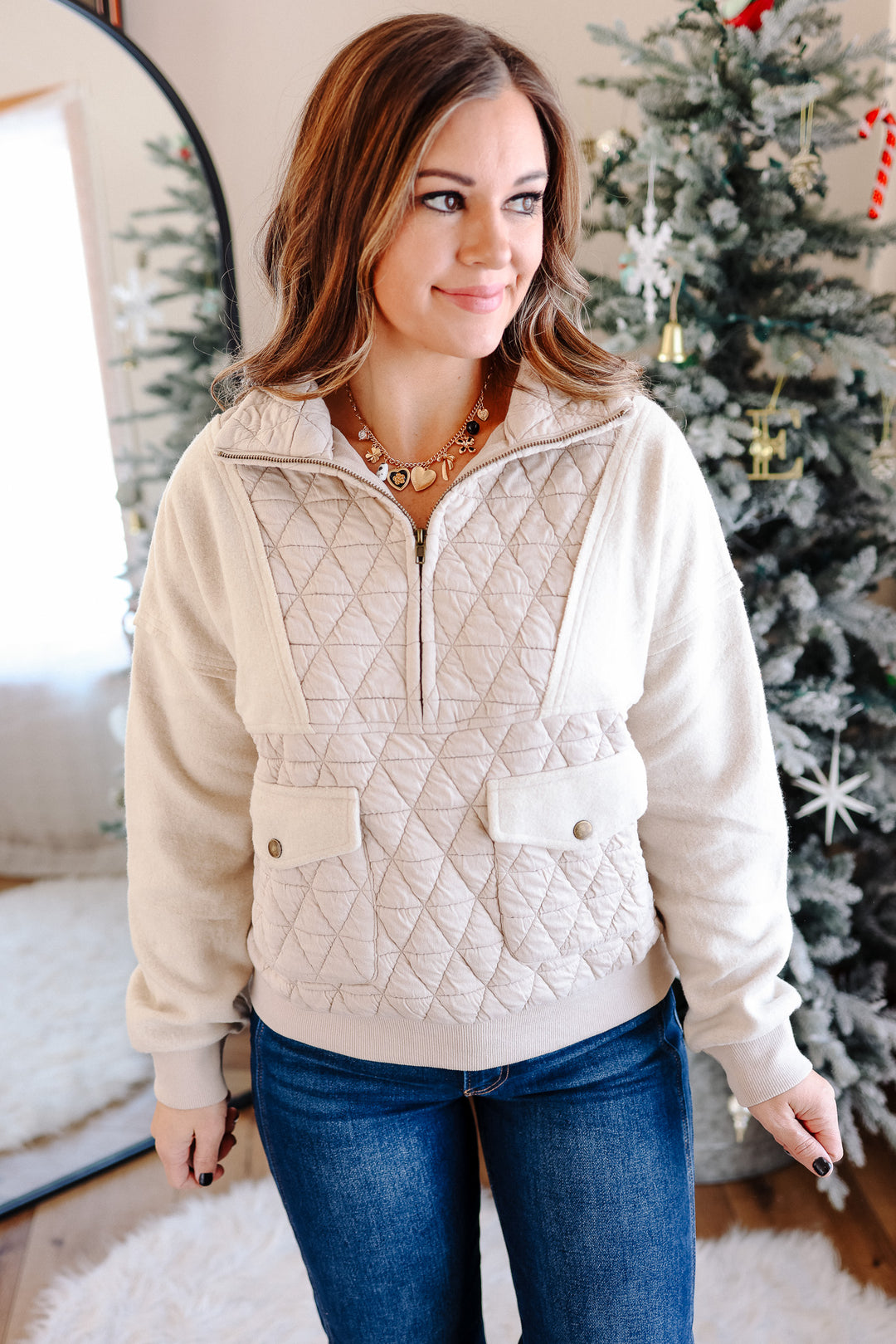 Millie Quilted Half Zip Jacket