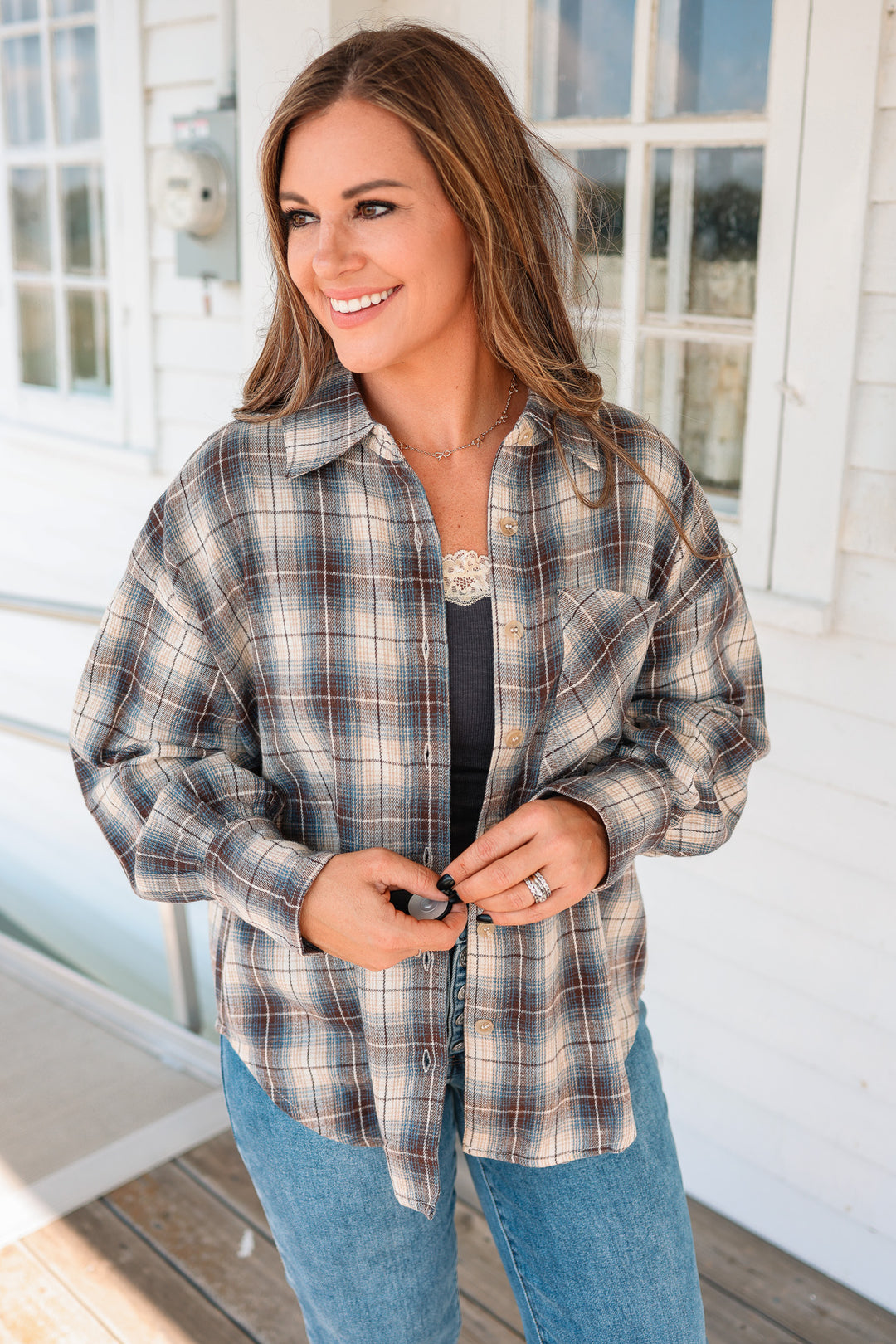 Ainsley Button Down Plaid Shirt