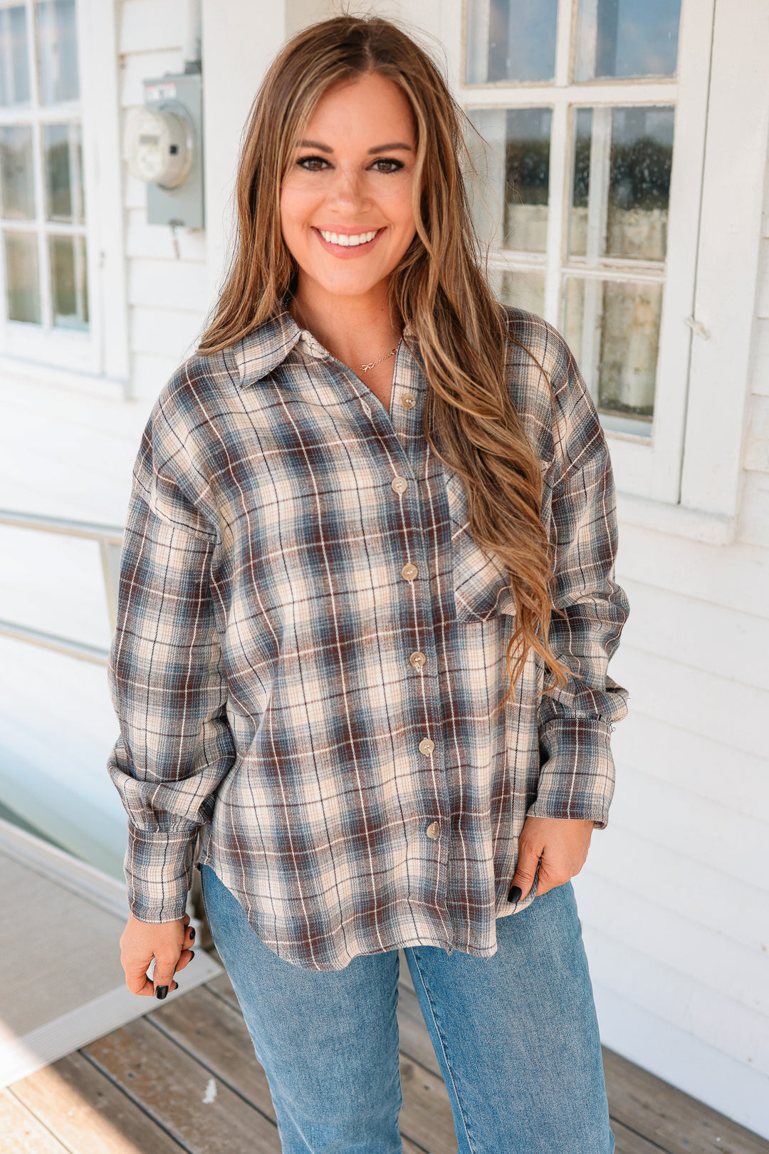 Ainsley Button Down Plaid Shirt