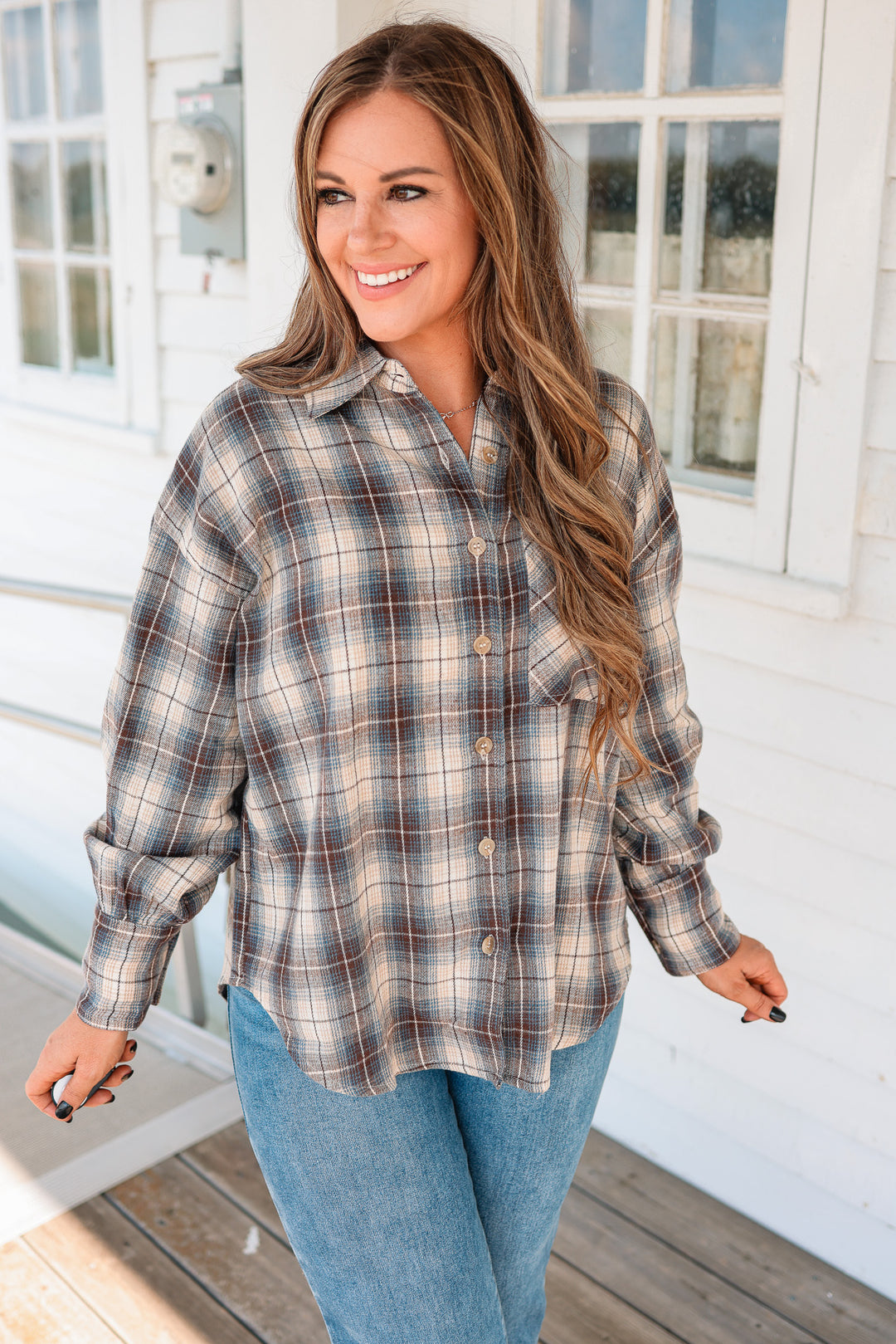 Ainsley Button Down Plaid Shirt