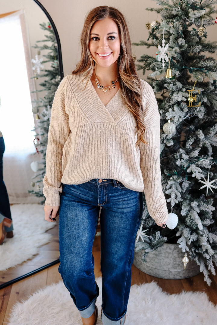 Emma Shawl V-Neck Sweater