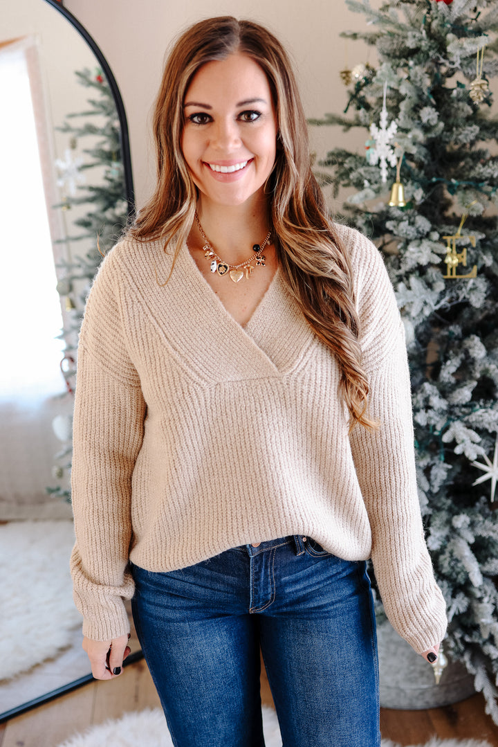 Emma Shawl V-Neck Sweater