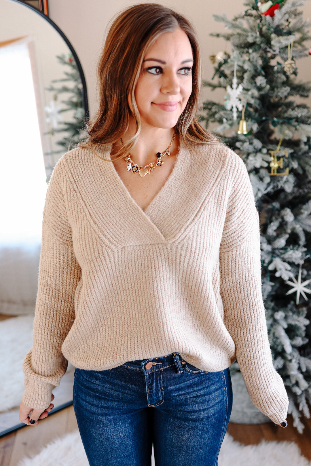 Emma Shawl V-Neck Sweater