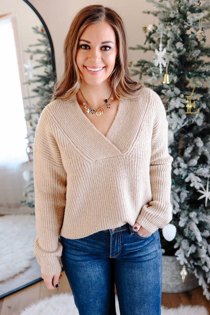 Emma Shawl V-Neck Sweater