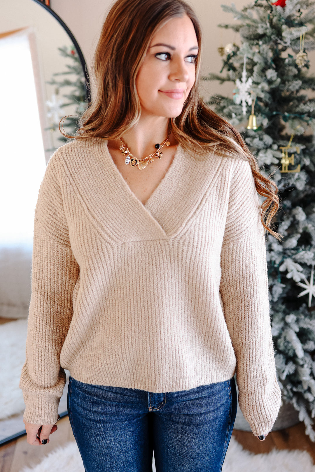Emma Shawl V-Neck Sweater