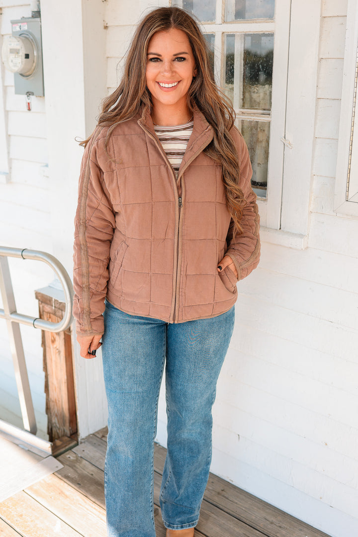 Tyler Soft Quilted Jacket - Tan