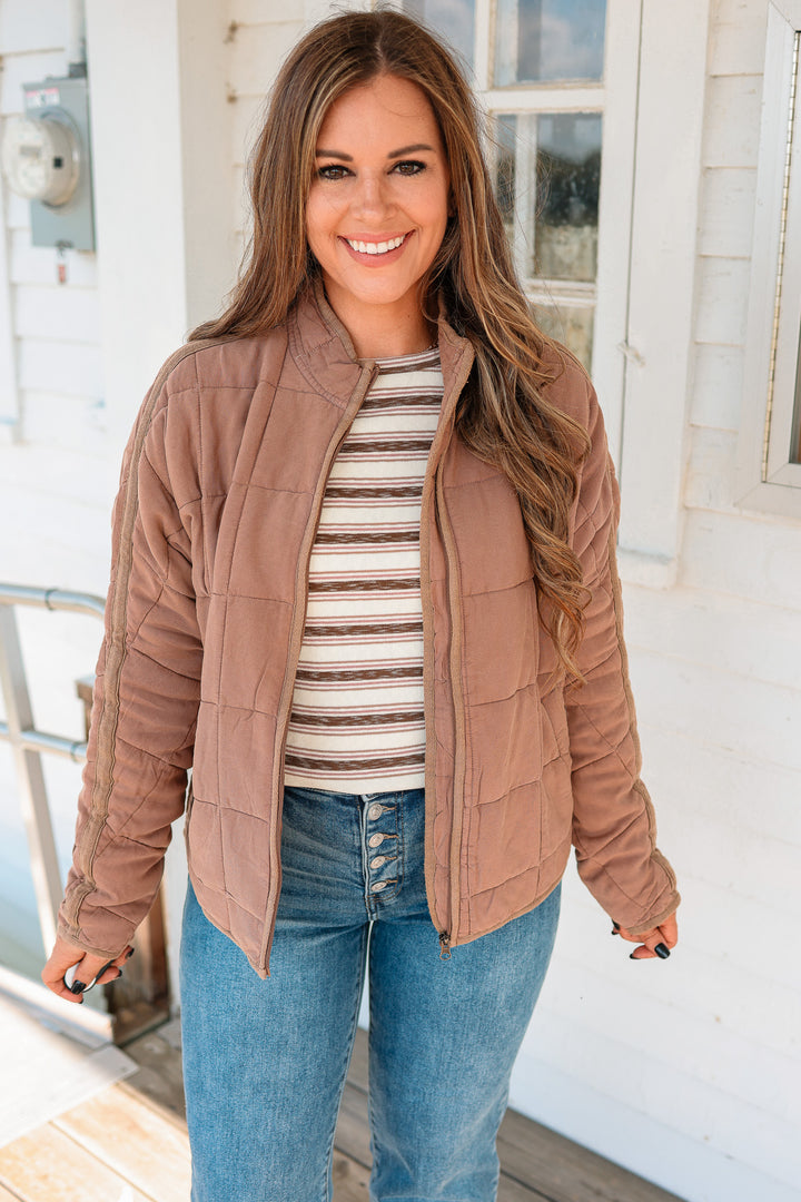 Tyler Soft Quilted Jacket - Tan
