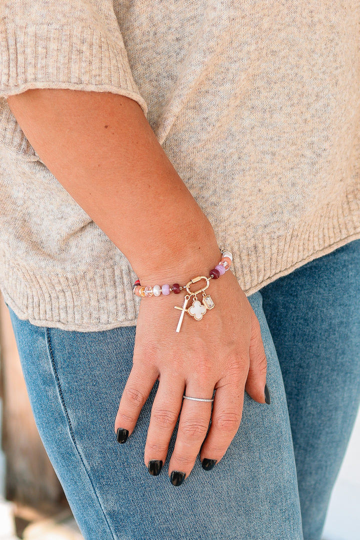Vibrant Beaded Bracelet - Pink