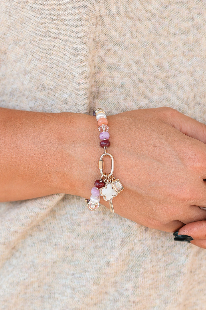 Vibrant Beaded Bracelet - Pink