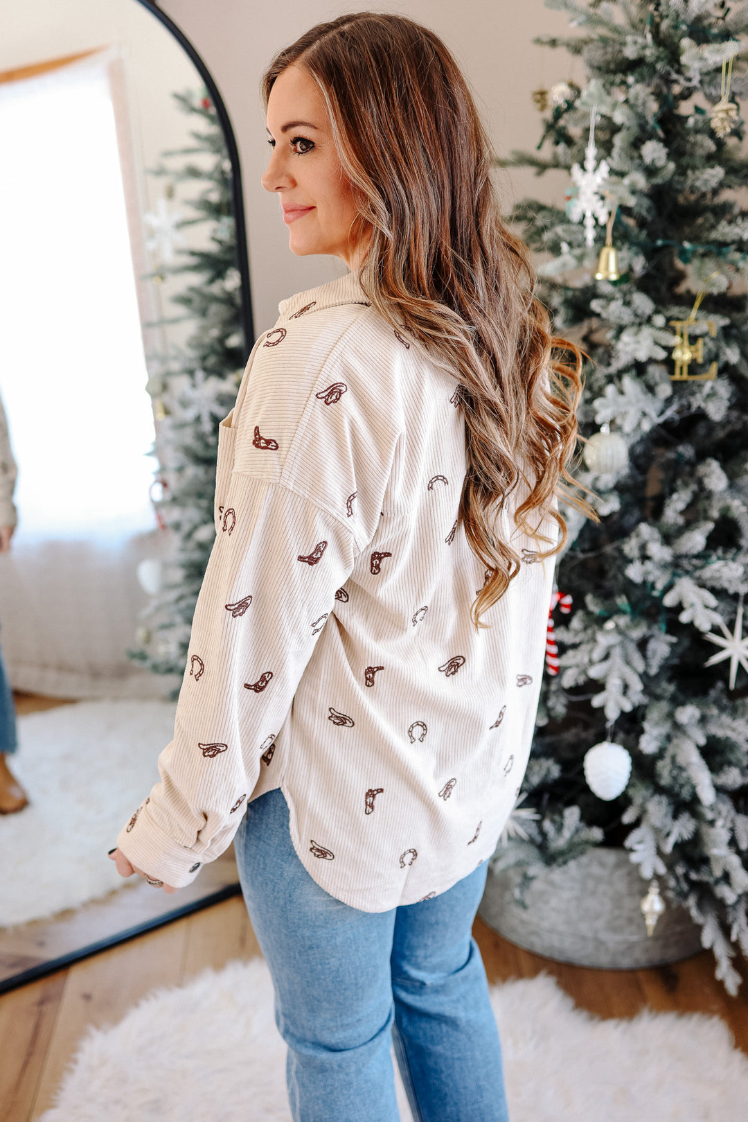 Cowgirl Corduroy Button Down - Taupe