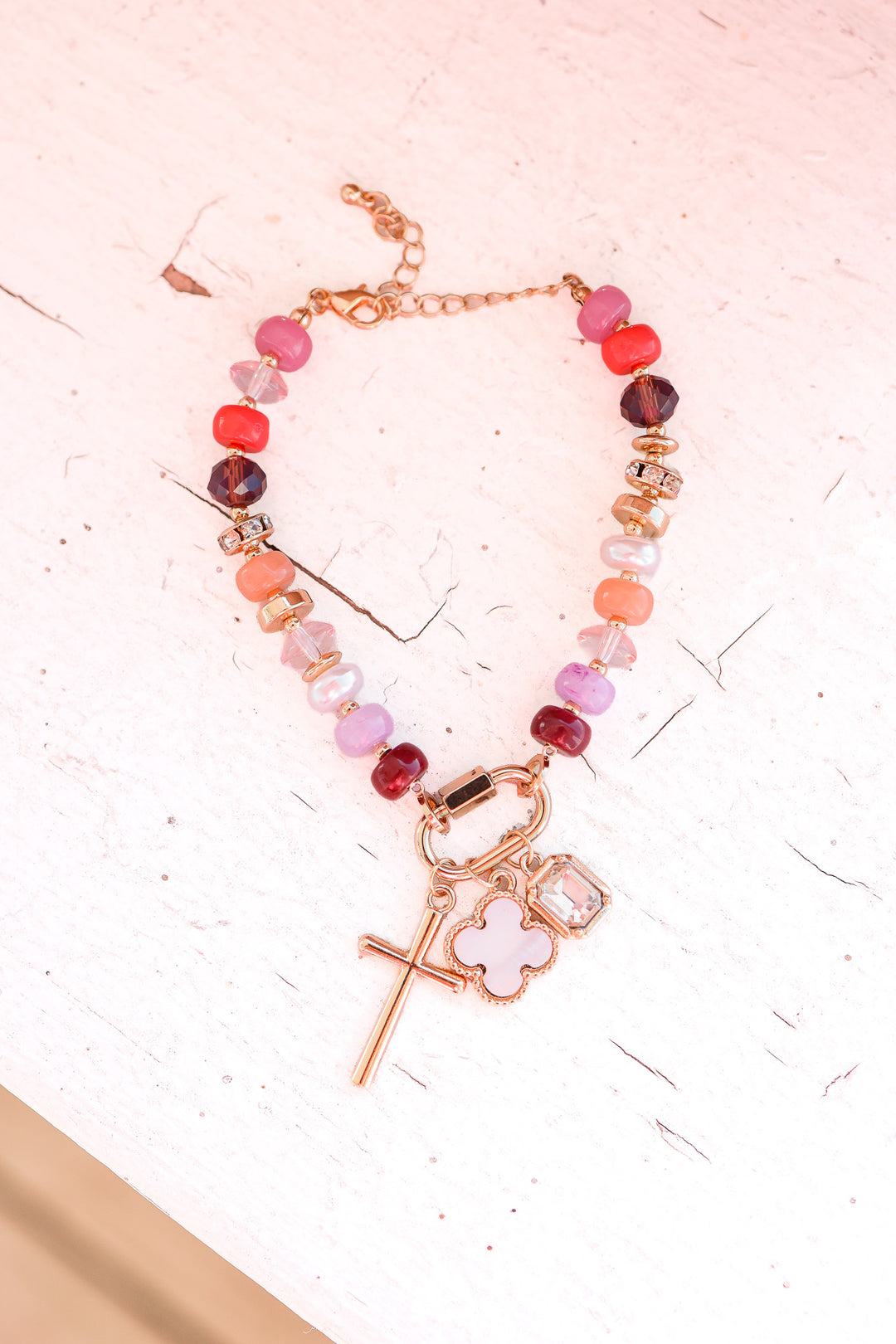Vibrant Beaded Bracelet - Pink