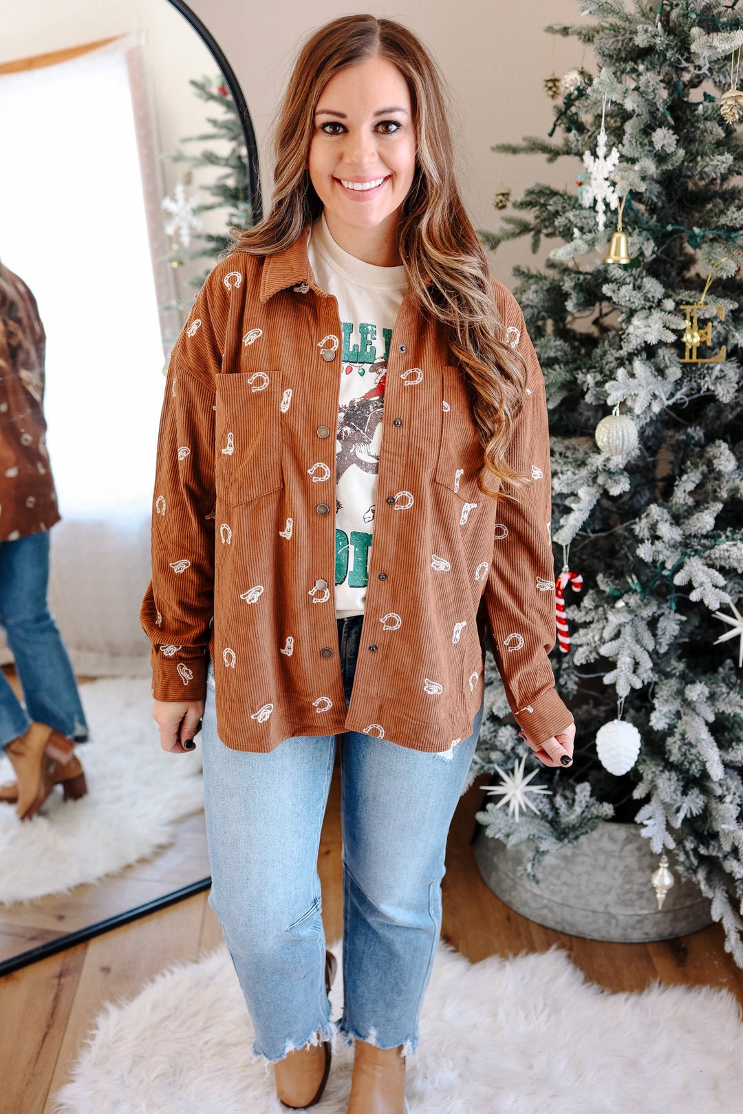 Cowgirl Corduroy Button Down - Mocha