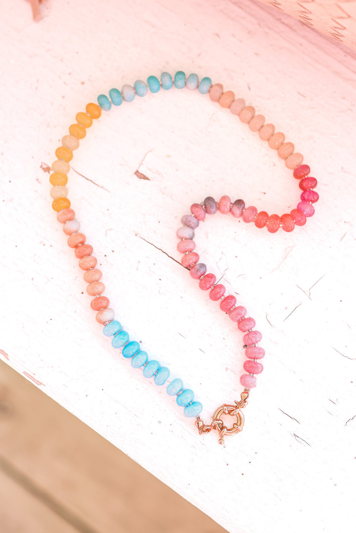 Mare Natural Stone Glass Mixed Necklace