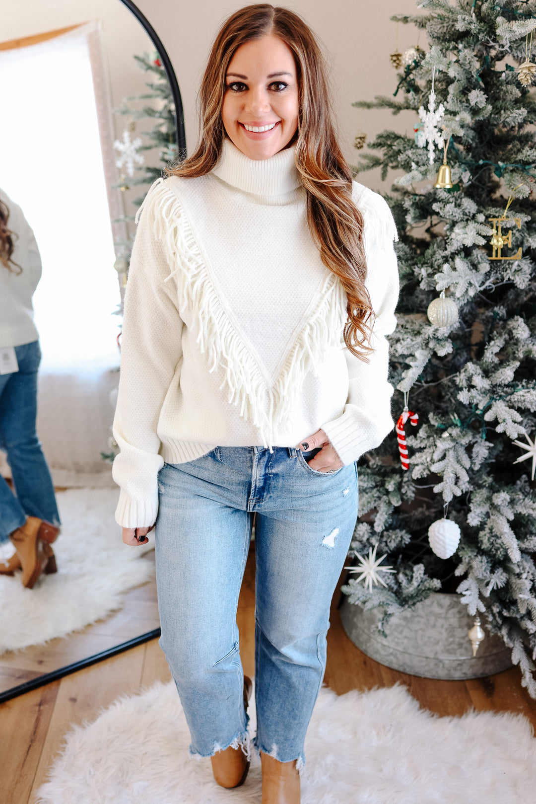 Gracie Fringe Sweater - Off White