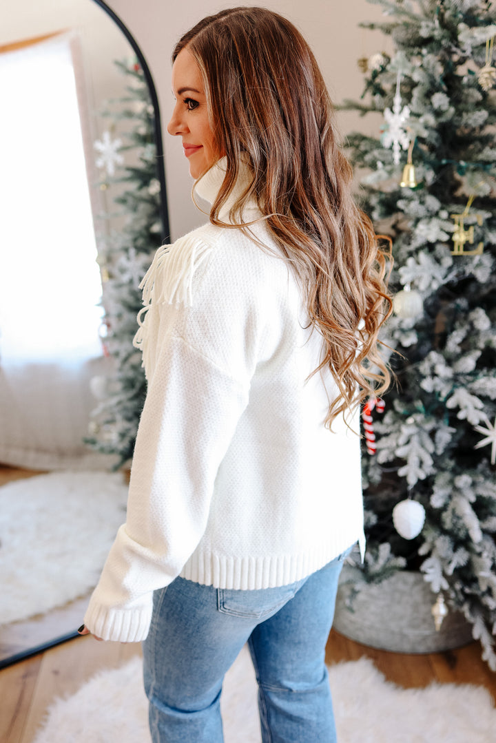 Gracie Fringe Sweater - Off White