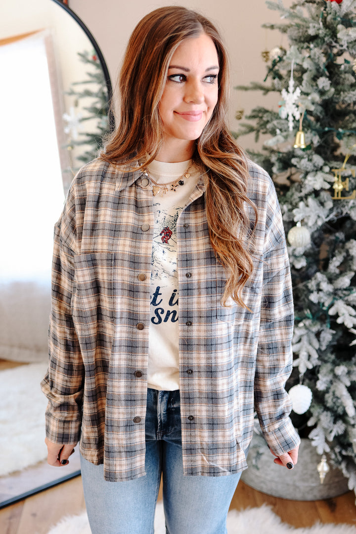 Karlee Brushed Plaid Snap Button Shirt