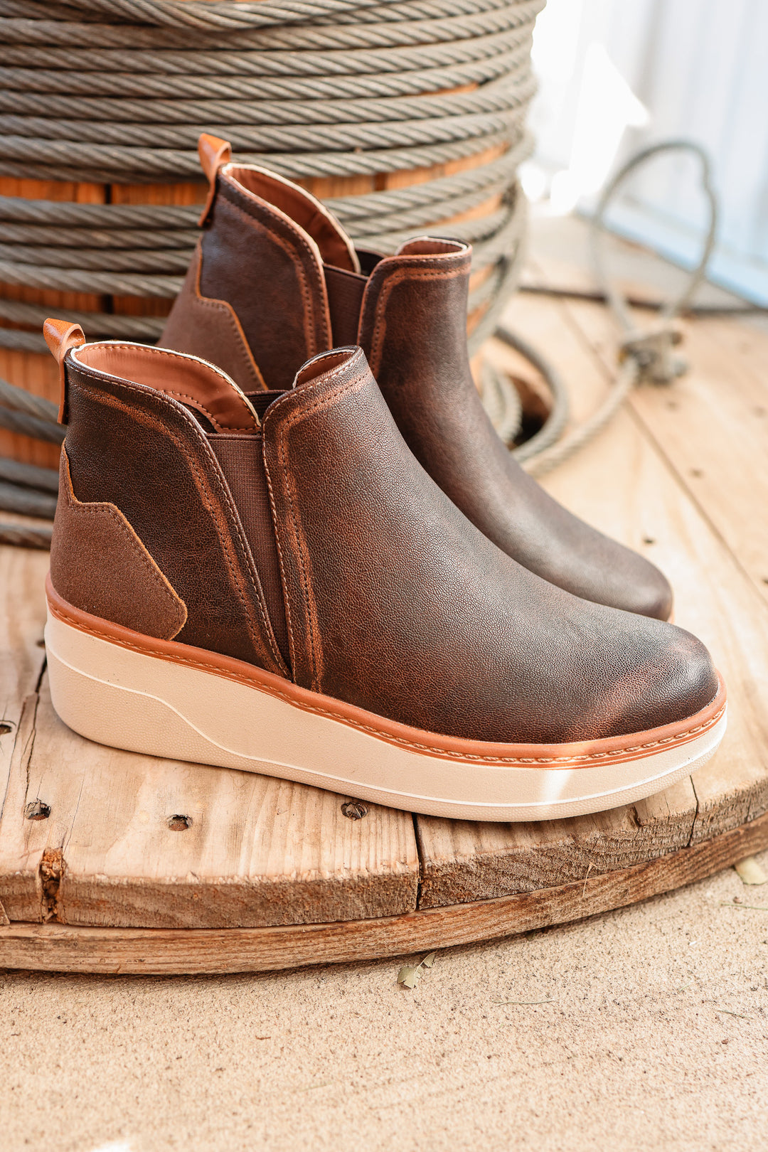 Charming Wedge Slip On Sneaker - Brown
