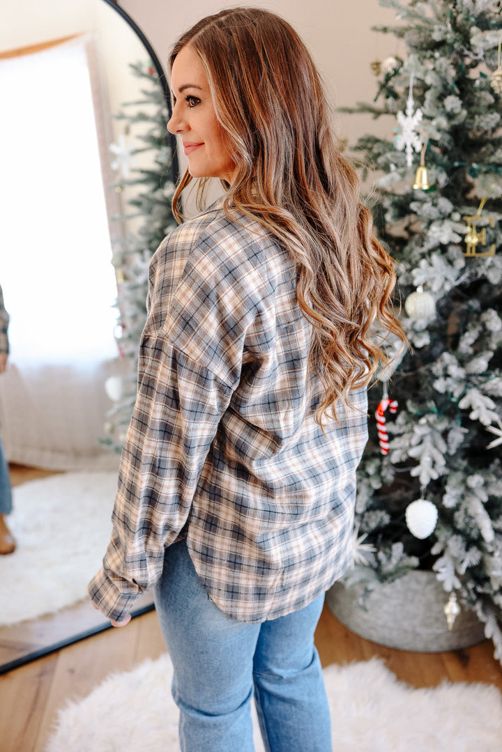Karlee Brushed Plaid Snap Button Shirt
