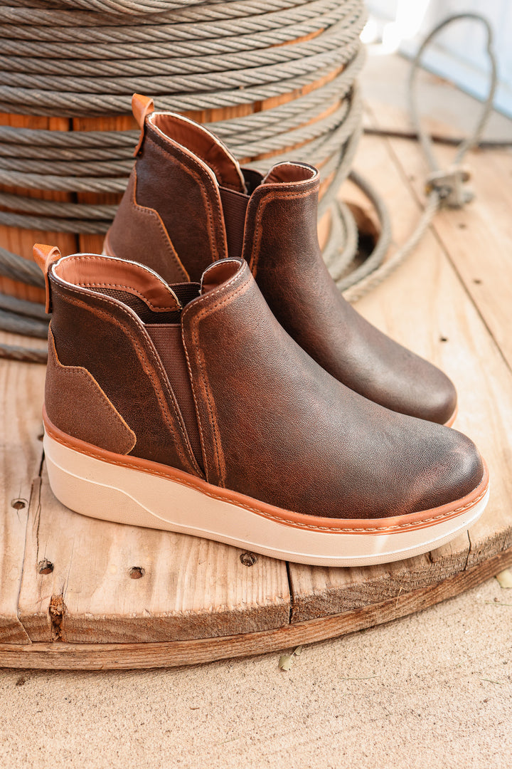 Charming Wedge Slip On Sneaker - Brown