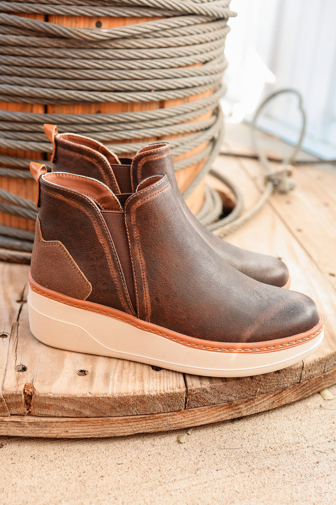 Charming Wedge Slip On Sneaker - Brown