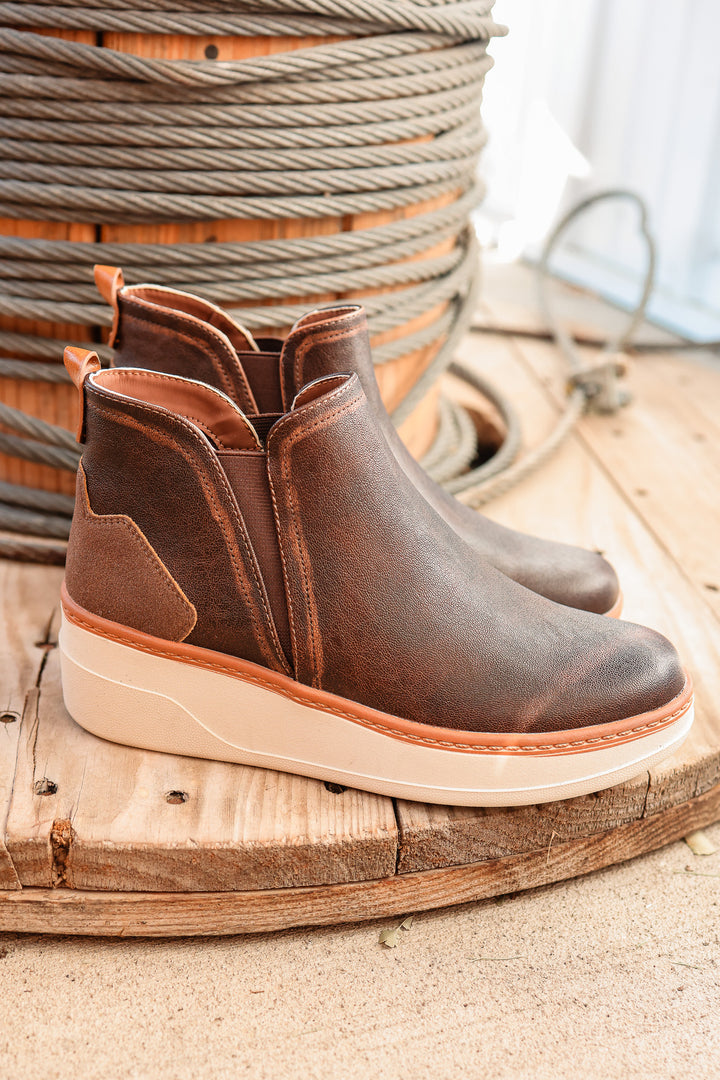 Charming Wedge Slip On Sneaker - Brown