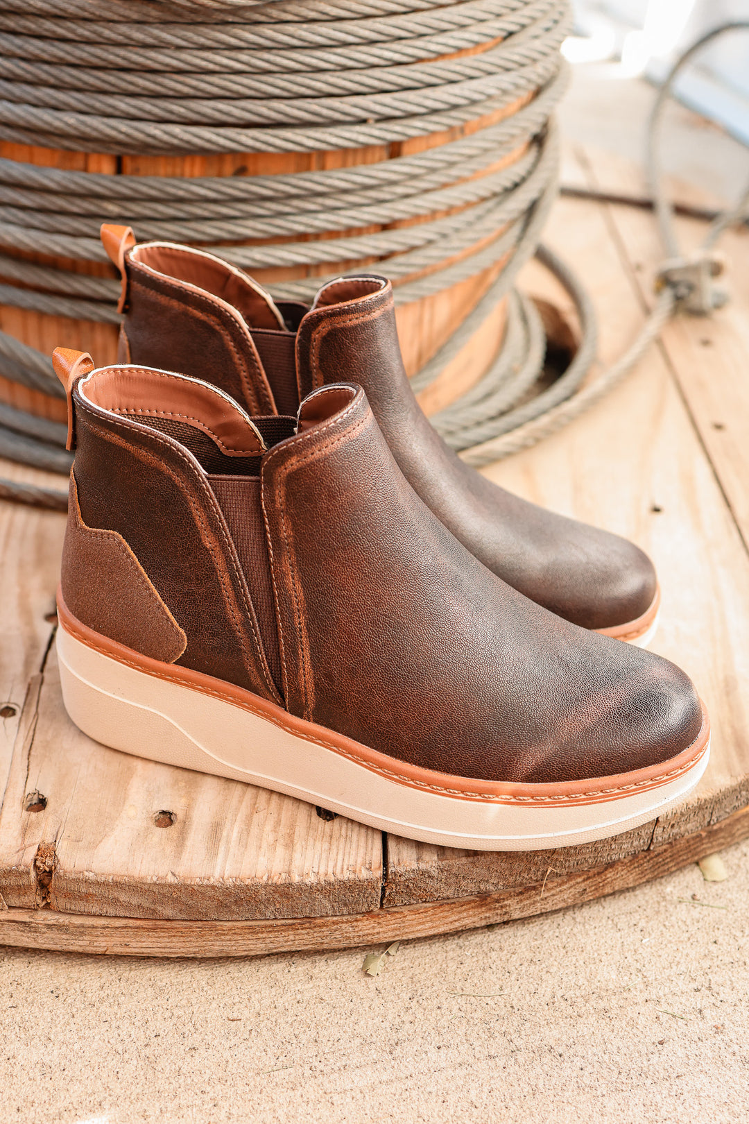 Charming Wedge Slip On Sneaker - Brown