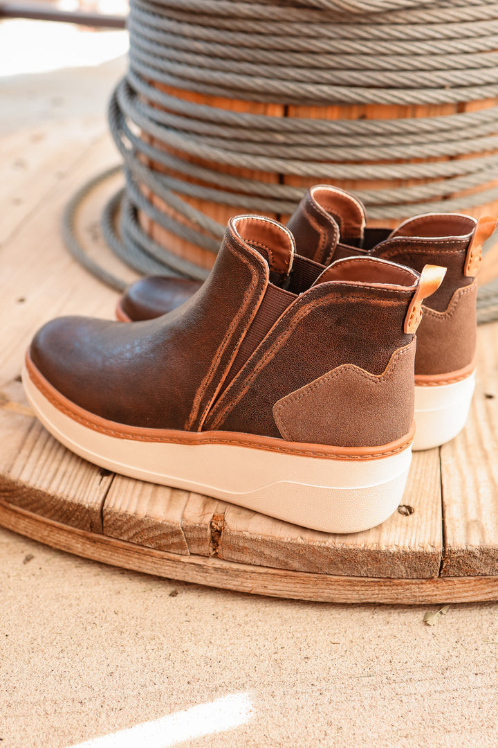Charming Wedge Slip On Sneaker - Brown
