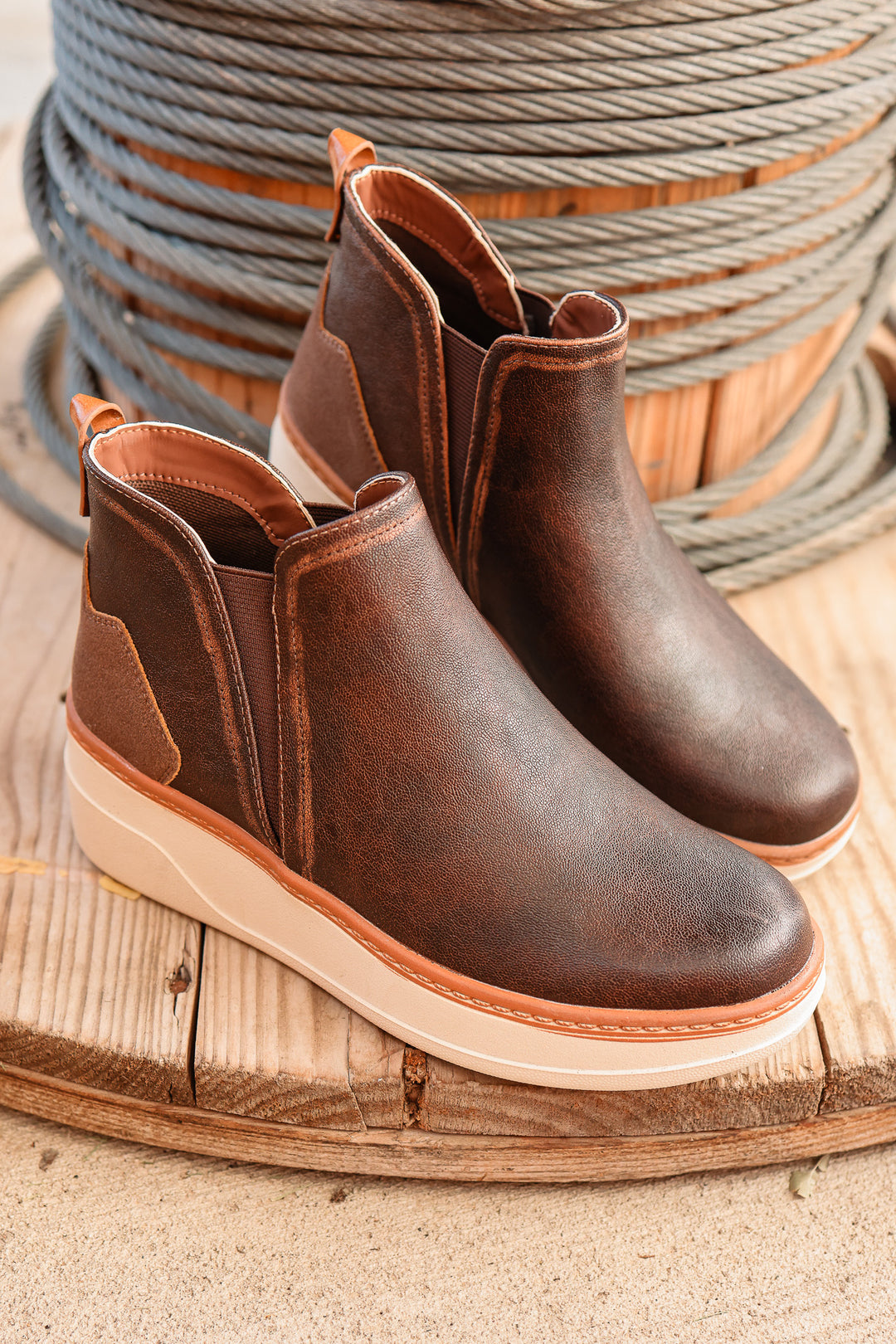 Charming Wedge Slip On Sneaker - Brown