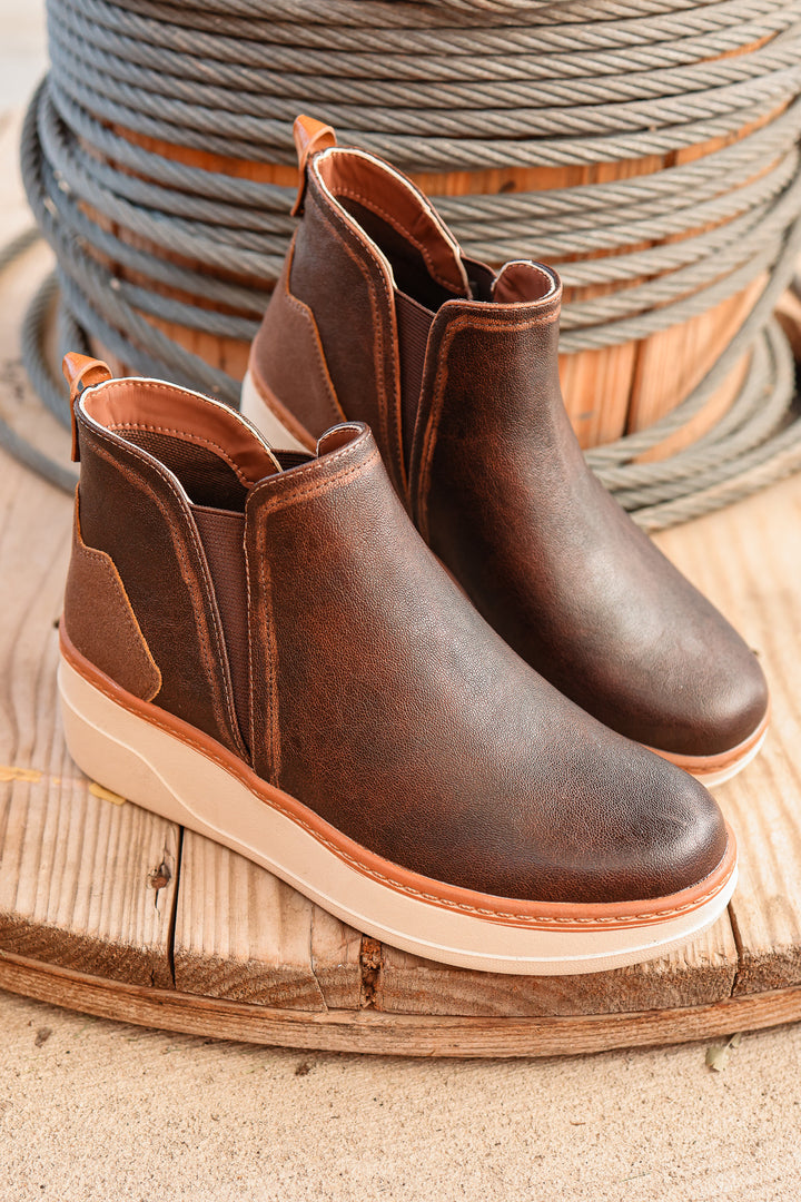 Charming Wedge Slip On Sneaker - Brown