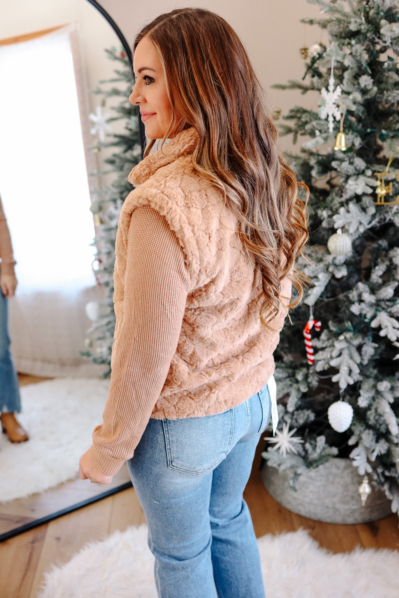 Chloe Knit Sleeve Fur Jacket - Camel – Aiden & Oak