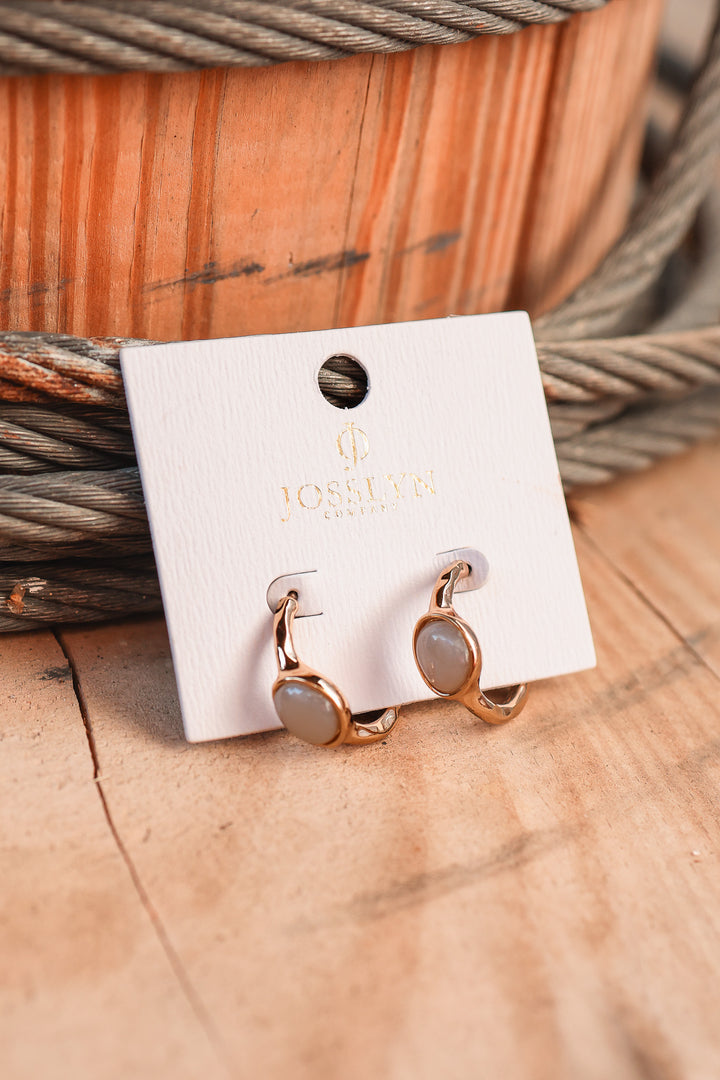 Acrylic Opal Stone Hoop Earrings